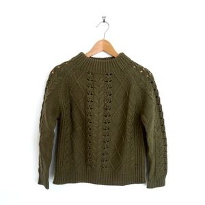 J. Crew Mockneck Cable-knit Sweater